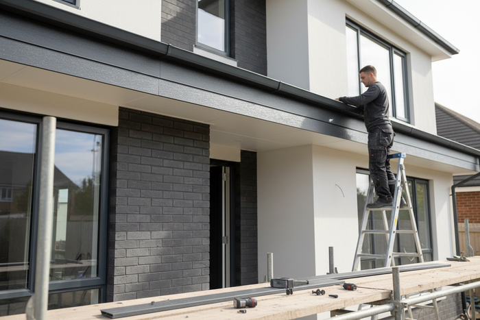 Anthracite Grey Grained uPVC Fascia & Soffit Boards