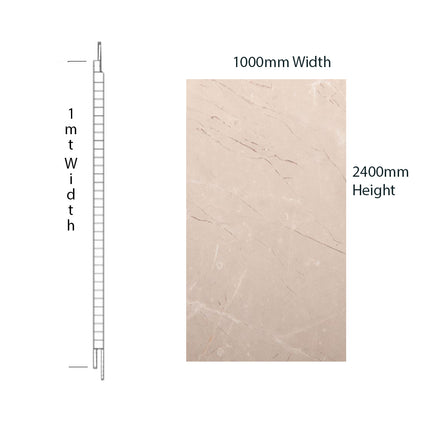 Matt Beige Stone Neptune 1mt PVC Wall Panel