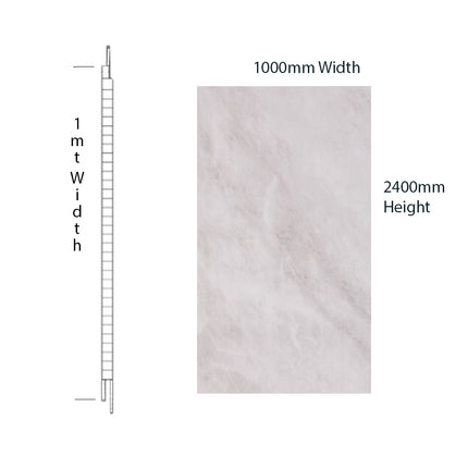 Grey Marble Neptune 1mt PVC Wall Panel