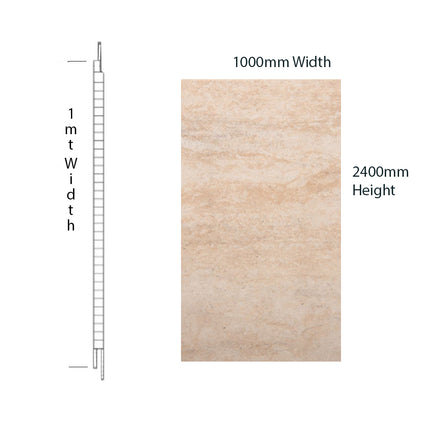 Travertine Neptune 1mt PVC Wall Panel