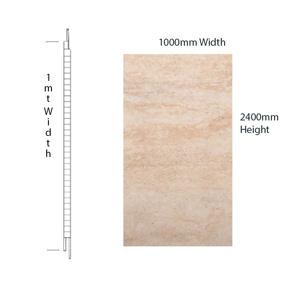 Travertine Matt PVC Panels - 2.4m x 1m Stone Effect Waterproof Bathroom ...