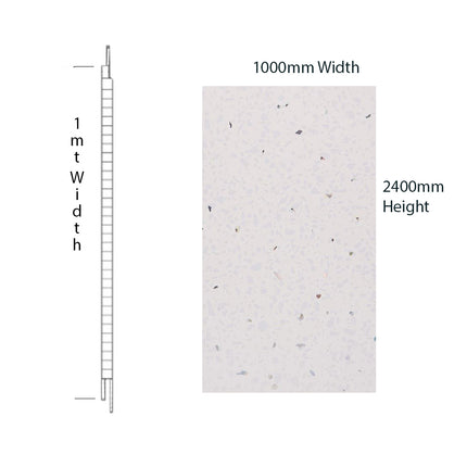 White Sparkle Neptune 1mt Wall Panel