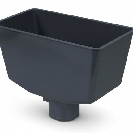 Anthracite Grey plastic pipe Hopper on a white background