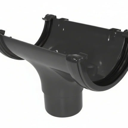 Anthracite Round Running Outlet Floplast on a white background