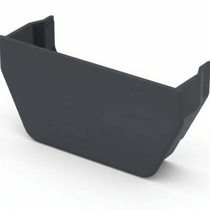 Anthracite Grey plastic guttering internal stop end on a white background