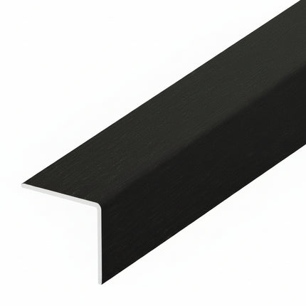Black plastic corner on a white background