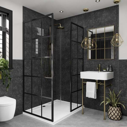 Black Mineral Multipanel Large Tile