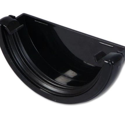 FloPlast 112mm Round Gutter External Stop End - Black