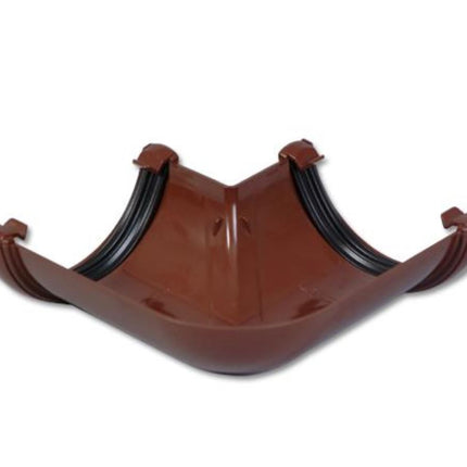 Floplast Round 90 Degree Gutter Angle - Brown