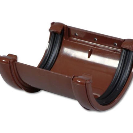 Brown Round Gutter Joint on a white background