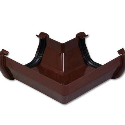 Brown FloPlast Square 90-Degree Gutter Angle on a white background