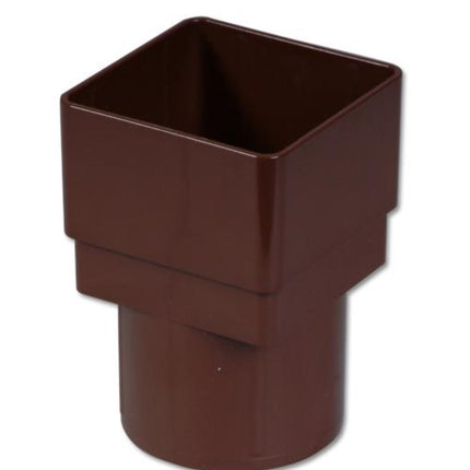 Brown FloPlast Square to Round Downpipe Adaptor