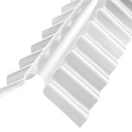 Clear Corrugated Roof Sheet Ridge Flashing – 3" Standard Profile