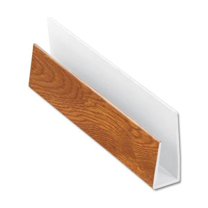 Golden Oak Soffit Board J Trim (Edge Trim) 5mt Length