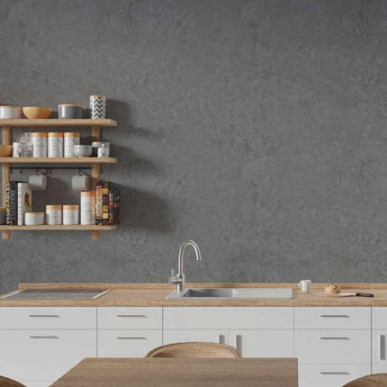 Grey Stone PVC Maxi Panel Wall Panel installed in a modern kitchen