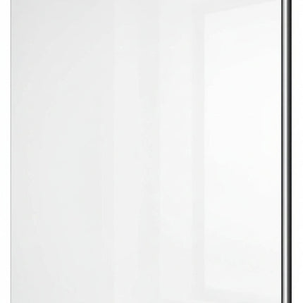 White ceiling panel with a chrome strip on the edge