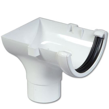 Floplast Round Stop End Outlet - White