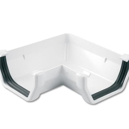White FloPlast Square 90-Degree Gutter Angle