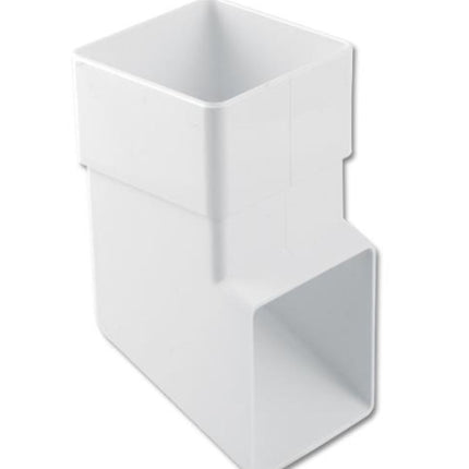 White FloPlast Square Downpipe Shoe on a white backround