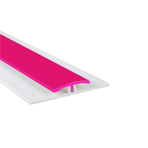 Gloss Pink Straight Joint Trim available in two sizes, 2500mm and 3050mm perfect for hiding the join between hygienic wall cladding sheets.