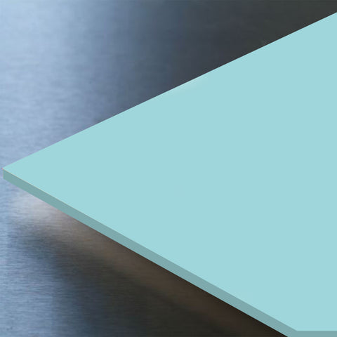 Pastel Mint Hygienic Wall Cladding PVC Sheets available in two sizes, 2500mm and 3050mm.