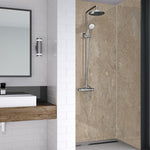 Sandstone Wet Wall Luxury Wall Panel for bathrooms and showers shown fitted in a shower area