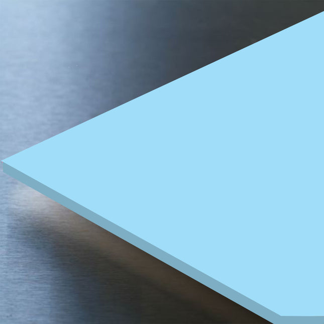 Pastel Blue Hygienic Wall Cladding PVC Sheets available in two sizes, 2500mm and 3050mm.
