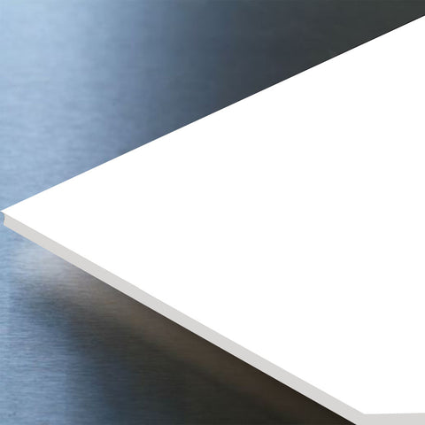 Gloss White Hygienic Wall Cladding PVC Sheets available in two sizes, 2500mm and 3050mm.