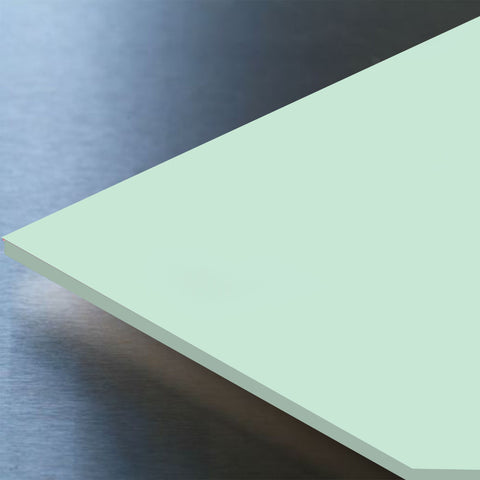 Pastel Green Hygienic Wall Cladding PVC Sheets available in two sizes, 2500mm and 3050mm.